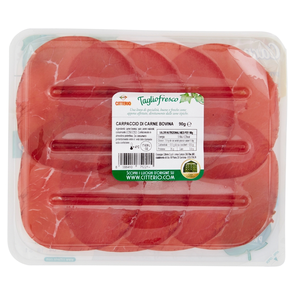 Citterio Taglio fresco Carpaccio di Carne Bovina 90 g